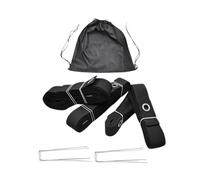 Linee per Beach Volley Linee di delimitazione for beach volley con chiodi a terra e sacchi sabbia fissi, linee for pallavolo all'aperto, marcatore for campo da in fettuccia(Black NO sandbag)