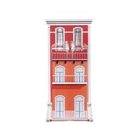 LINEE Recanati - BLOOMING CITY Lisbona - Vaso Decorativo Architettonico e Diffusore d’Ambiente 2 in 1 in PMMA e Vetro - 14x25x12 cm - Design Moderno per Fiori o Profumo Casa - Made in Italy (Rosso)
