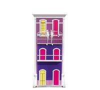 LINEE Recanati - BLOOMING CITY Lisbona - Vaso Decorativo Architettonico e Diffusore d’Ambiente 2 in 1 in PMMA e Vetro - 14x25x12 cm - Design Moderno per Fiori o Profumo Casa - Made in Italy (Viola)