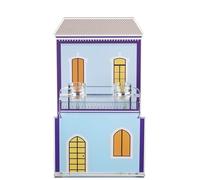 LINEE Recanati - BLOOMING CITY Portofino - Vaso Decorativo Architettonico e Diffusore d’Ambiente 2 in 1 in PMMA e Vetro - 14x25x12 cm - Design Moderno per Fiori o Profumo Casa - Made in Italy(Celeste)