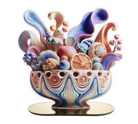LINEE Recanati - Fruit Pop Scultura Soprammobile Decorazione a Forma di Centrotavola Moderno in PMMA - Oggetto d’Arredo Pop Surrealista per Casa e Ufficio - 33×34×13 cm Circa - Made in Italy(Tre)