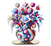 LINEE Recanati - LOLLY POP Scultura Soprammobile Centrotavola Decorativo a Forma di Vaso in PMMA - Oggetto d’Arredo Pop Floreale per Casa e Ufficio - 36×13×42 cm circa - Made in Italy(DUE)
