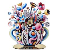 LINEE Recanati - LOLLY POP Scultura Soprammobile Centrotavola Decorativo a Forma di Vaso in PMMA - Oggetto d’Arredo Pop Floreale per Casa e Ufficio - 36×13×42 cm circa - Made in Italy(UNO)
