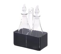 LINEE Recanati MEDITERRANEA Porta Olio e Aceto - Set Condimento in PMMA e Vetro 18x10x23 cm - Eleganza Contemporanea per la Tavola - Made in Italy (Fumè Grigio Satinato)