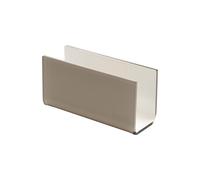 LINEE Recanati MEDITERRANEA Porta Tovaglioli Verticale in PMMA 16x6x8 cm - Accessorio da Tavola Moderno - Design Elegante Made in Italy (Sabbia Trasparente/Bianco)