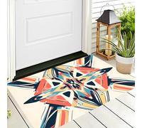 Linee Simmetriche Zerbini Per Interni,Tappeto Ingresso Zerbino Morbidi Geometria Astratta Per Interni Cucina Porta Anteriore Posteriore Animali Domestici E Cani,80X120Cm Rosso Blu