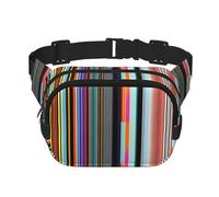 Linee verticali irregolari stampato alla moda marsupio unisex messenger bag, marsupio da viaggio alla moda, nero, taglia unica