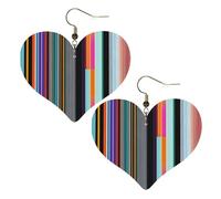Linee verticali irregolari Stampe Eleganti orecchini a forma di cuore leggeri accessori da donna perfetti per feste e San Valentino.