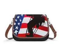 Lineman - Borsa a tracolla da donna con bandiera degli Stati Uniti, alla moda, con tracolla regolabile