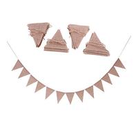Linen Bunting Banner | 48 Flags DIY Wedding/Party/Holiday Decoration | Choice Blank Fabric for Custom Messages, 12.3ft Length