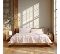 Linen Closet Morbido e accogliente set di lenzuola in flanella di cotone 100%, per letto matrimoniale, rosa tenue