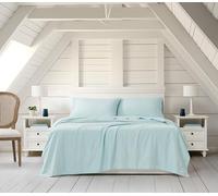 Linen Closet Set completo di lenzuola in cotone morbido, 4 pezzi, colore: verde