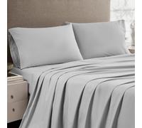 Linen Closet Set di 2 federe in percalle di cotone per letto king size, colore: grigio chiaro