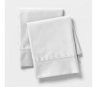 Linen Closet Set di 2 federe standard in cotone 600 fili, colore: bianco