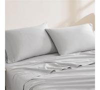 Linen Closet Set di 2 federe standard in cotone biologico 144 fili, colore grigio chiaro