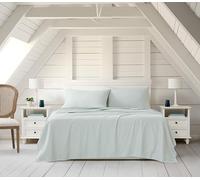 Linen Closet Set di 4 lenzuola in cotone Aqua King