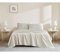Linen Closet Set di 4 lenzuola in cotone biologico beige king