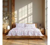 Linen Closet Set di lenzuola in flanella di cotone al 100%, morbido e accogliente, per letto matrimoniale, motivo: stella ICY