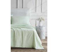 Linen Closet Ultimate Percale - Set di lenzuola per letto matrimoniale, 4 pezzi, colore: verde salvia