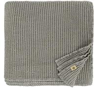 LINEN & COTTON Coperta Plaid Copriletto Waffel in Misto Tessuto Enzo - 48% Lino, 52% Cotone, Colore Grigio (150 x 210 cm) Copridivano Trapunta Trapuntato Estivo Inverno Primaverile per Letto Divano