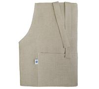 Linen & Cotton Grembiule da Cucina Professionale Chef Cuoco Masterchef Donna Uomo Unisex Kami - 100% Lino, Beige Naturale (70 x 100 cm) con Tasche Grembiule in Tela per Casa Giardinaggio Fiorista