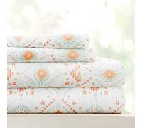 Linen Market Becky Cameron Premium Ultra Soft Aztec Dreams - Set di lenzuola da 4 pezzi, motivo: California King, corallo