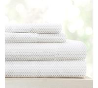 Linen Market Hotel Collection Set Lenzuola Microfibra, Grigio Chiaro Stippled, California King