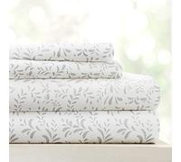 Linen Market Set di Lenzuola, Microfibra, Burst of Vines Grigio, Twin