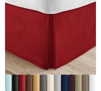 Linen Market SS-BEDSKIRT-Queen-Burgundy Gonna a Pieghe con Volant Antipolvere, Microfibra, Borgogna