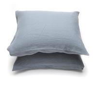 LinenMe Federa in Lino - 2 pezzi - 50 x 60 cm in 100% puro lino lavato naturale - Biancheria da letto in lino traspirante, termoregolatore, ipoallergenico, morbido e resistente - Blu Ardesia
