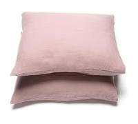 LinenMe Federa in Lino - 2 pezzi - 50 x 75 cm in 100% puro lino lavato naturale - Biancheria da letto in lino traspirante, termoregolatore, ipoallergenico, morbido e resistente - Rosa Scuro