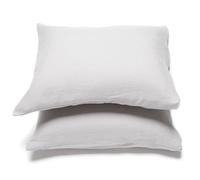 LinenMe Federa in Lino - 2 pezzi - 50 x 80 cm in 100% puro lino lavato naturale - Biancheria da letto in lino traspirante, termoregolatore, ipoallergenico, morbido e resistente - Grigio Freddo