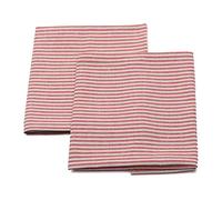 LinenMe Set di 2 Strofinacci Cucina Cotone 47% Lino 53%, 47x70cm - Canovacci Cucina con Gancio - Stracci Cucina elevata assorbenza - Asciugamani Cucina, prodotto in Lituania - Rosso a strisce