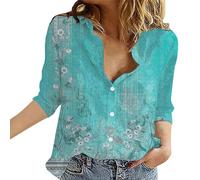 Linenshirt Camicia da donna a maniche lunghe in lino con bottoni, elegante camicetta estiva da donna UK - Linenshirt T-shirt tinta unita per uscire top estivo da lavoro per UK magliette larghe da