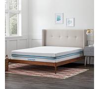 Linenspa Coprimaterasso in memory foam con infusione di gel, 10 cm, con rivestimento con cerniera, per letto king size europeo (160 x 200 cm), bianco
