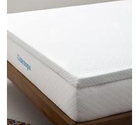 Linenspa 5 Centimeter Gel Infused Memory Foam Mattress Topper with Zippered Cover Coprimaterasso Fodera con Cerniera, Bianco, European Single 90 x 200 cm