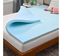 Linenspa Coprimaterasso in memory foam con infuso di gel, 5 cm, per materasso rinfrescante, ventilato e traspirante, certificato CertiPUR