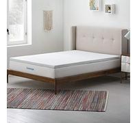 Linenspa Coprimaterasso in memory foam infuso di gel da 5 cm, con rivestimento con cerniera, per letto king size (150 x 200 cm)