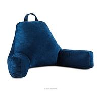 Linenspa Cuscino da lettura con memory foam triturato, cuscino per la schiena per sedersi a letto, leggere, giocare, guardare la TV, cuscino da letto con braccioli, elemento essenziale per la camera