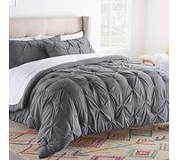 Linenspa Pinch Pleat Down Alternative Comforter, microfibra, grigio, Twin