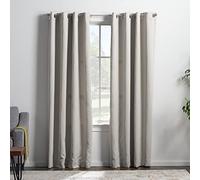 Linenspa Set di tende oscuranti 85% con 2 pannelli; tende bianche, lunghezza 200 cm; isolamento termico, riduzione del rumore