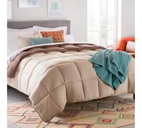 Linenspa Trapunta in Microfibra - Piumino 4 Stagioni - ultra morbido - Piumone Singolo (155 x 220 cm) - Sabbia/Moka