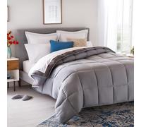 Linenspa Trapunta in Microfibra - Piumino 4 Stagioni - ultra morbido - Piumone Una Piazza e Mezza (200 x 200 cm) - Pietra/Carbone