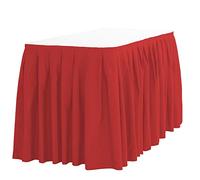 LinenTablecloth Ltc LINENS 14 ft. Accordion Pleat Polyester Table Skirt Red