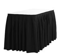 LinenTablecloth Ltc LINENS 6,4 m. Accordion Pleat Polyester Table Skirt Nero