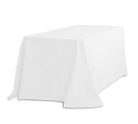 LinenTablecloth Ltc LINENS 90 x 132-Inch Rectangular Polyester Tablecloth with Rounded Corners, White