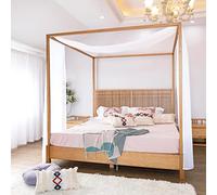 Linentalks Sciarpa a baldacchino bianca per letto matrimoniale e letto matrimoniale, tende da letto a baldacchino di lusso, tende a baldacchino bianche, tende a baldacchino per letto a baldacchino,