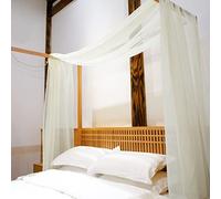 Linentalks Tende a Baldacchino Avorio per Letto King Size e Californiano, Sciarpa Velata, Quattro Teli, 1 Pezzo 132 x 650 cm