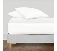 LINENWALAS Lenzuolo con angoli in 100% seta di eucalipto, lussuoso, Tencel Lyocell, con tasca profonda, più morbido del cotone egiziano, lenzuolo con angoli naturale anallergico (super king, bianco)