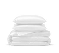 LINENWALAS Set copripiumino in seta di bambù 100%, 3 pezzi, con cerniera e lacci agli angoli - Copripiumino rinfrescante morbidissimo anallergico, set biancheria da letto di lusso in bambù 260 x 220